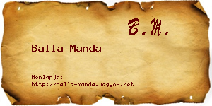 Balla Manda névjegykártya